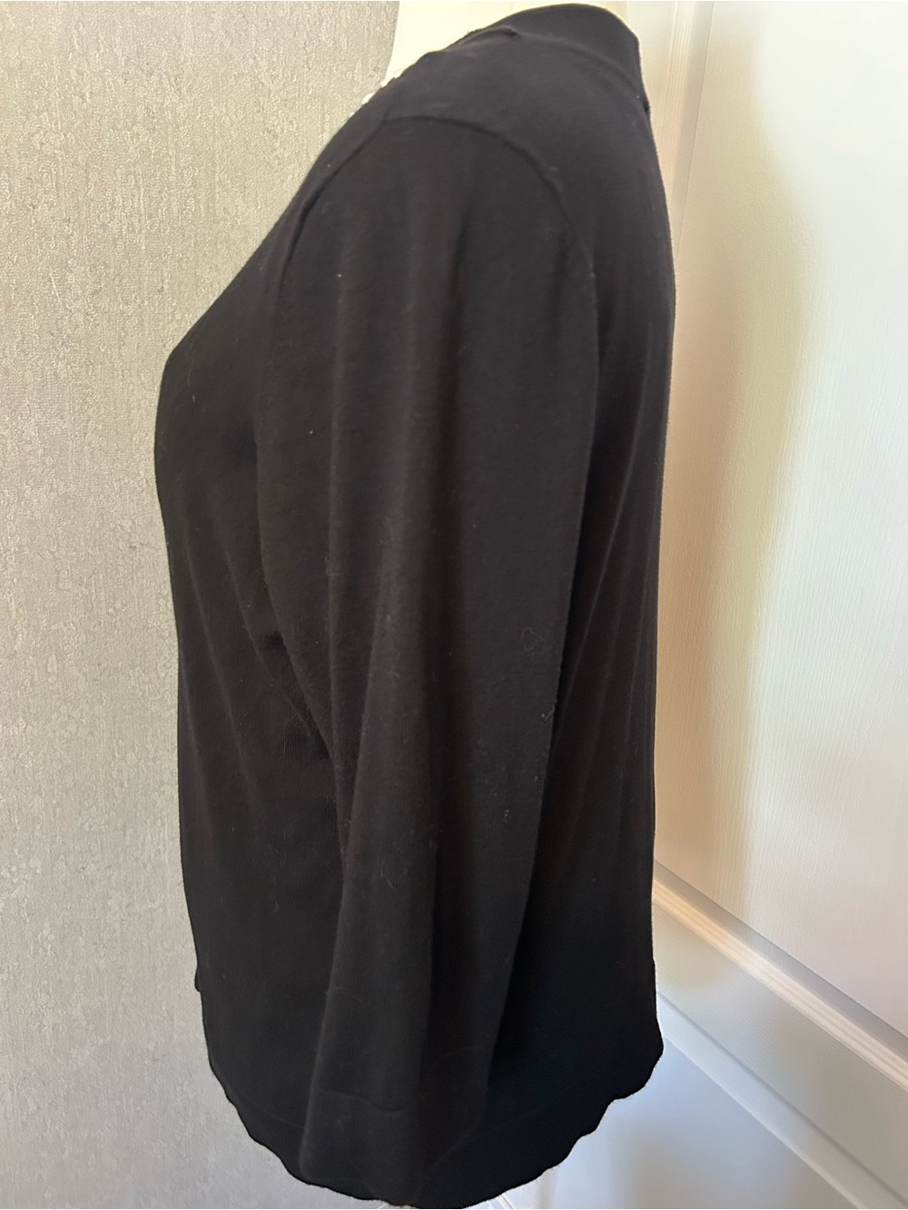Calvin Klein Black Pullover with White Beaded Collar - Picture 5 of 9